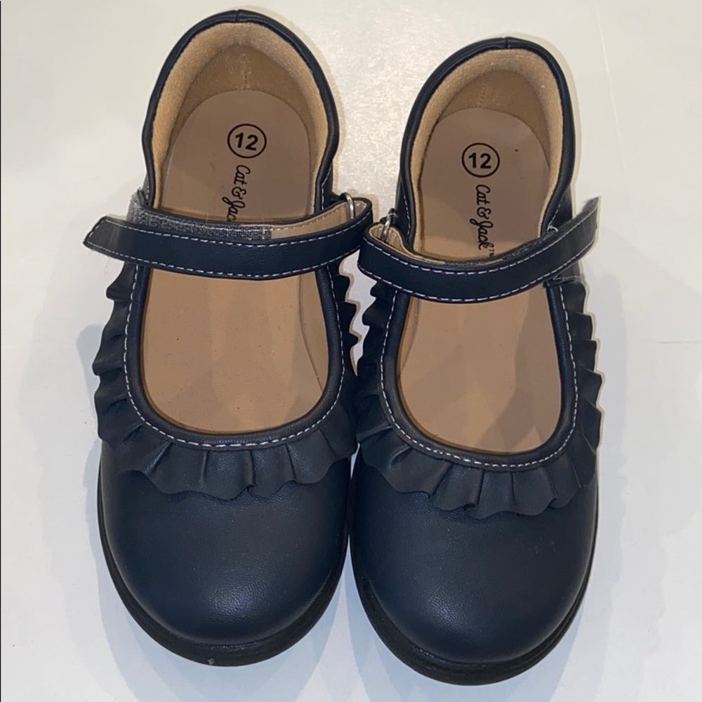 Ruffled Black Flats